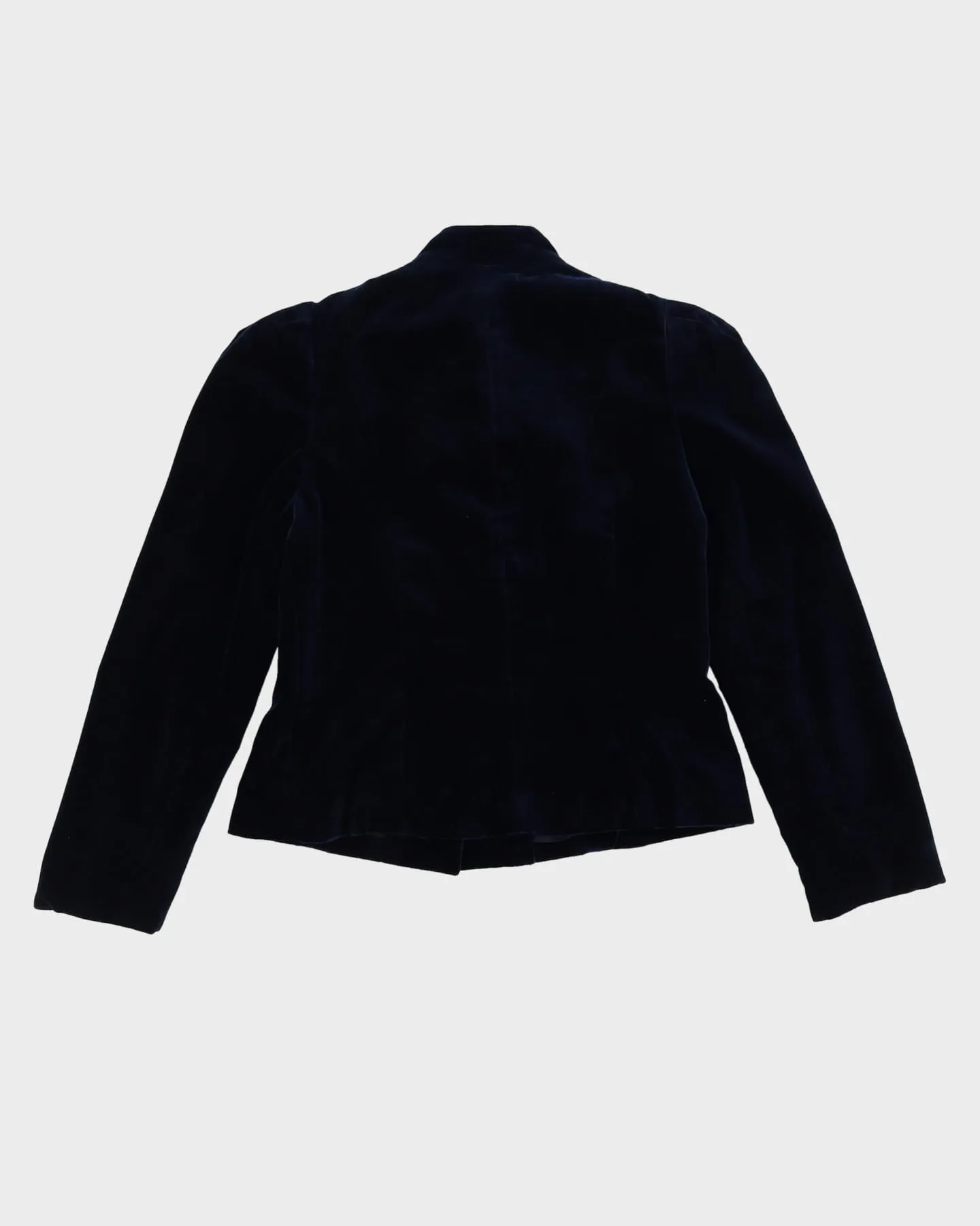 00s Blue Fitted Velvet Jacket - XS