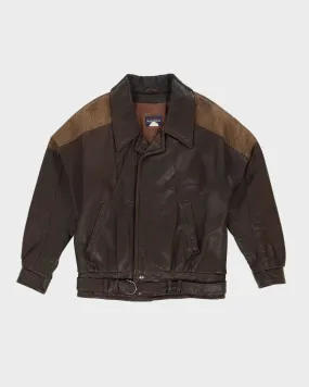 00s Brown Leather Jacket - L