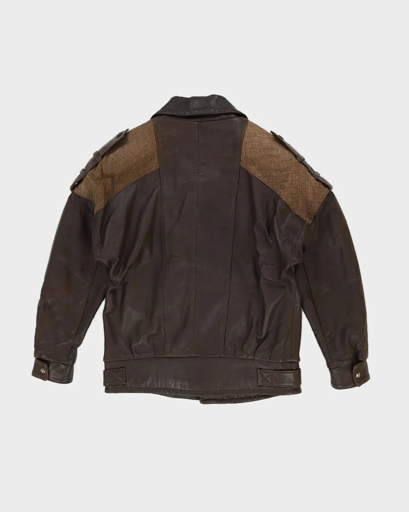 00s Brown Leather Jacket - L