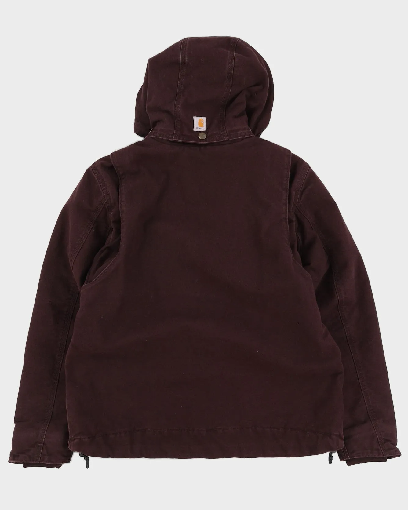 00s Carhartt Burgundy  Workwear Hooded Fleece Lined Jacket - M