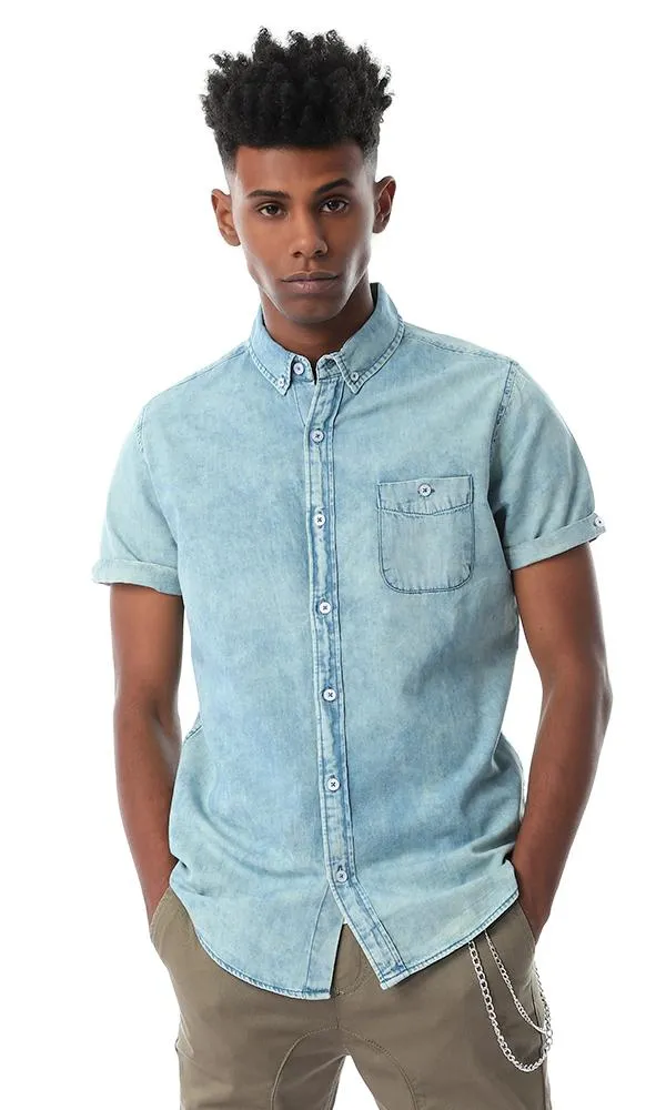 54505 Half Sleeves Wash Out Denim Shirt