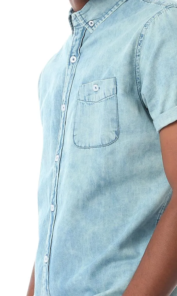 54505 Half Sleeves Wash Out Denim Shirt