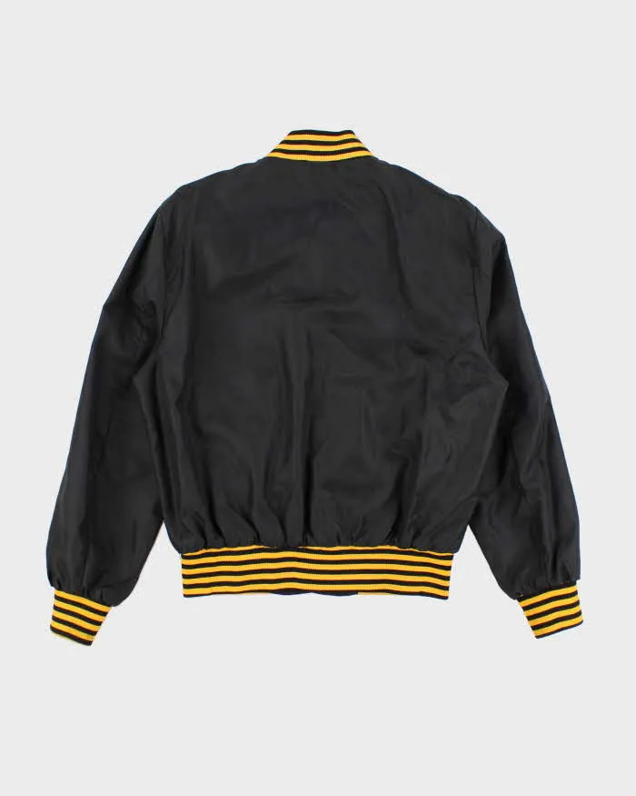 60s Vintage Men's Black Varsity Jacket - M