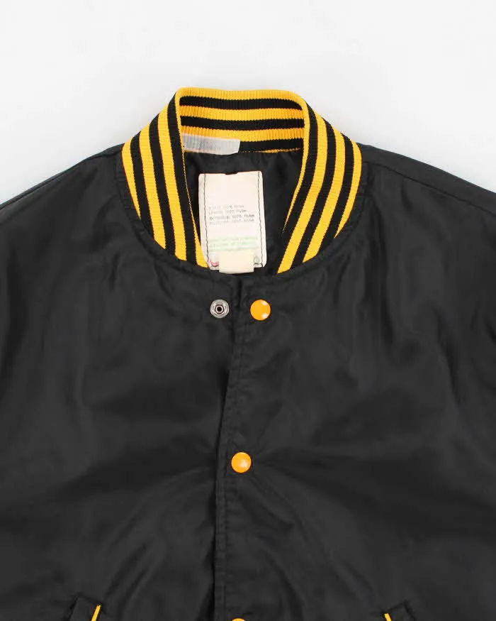 60s Vintage Men's Black Varsity Jacket - M