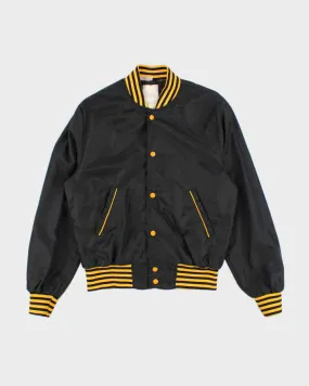 60s Vintage Men's Black Varsity Jacket - M