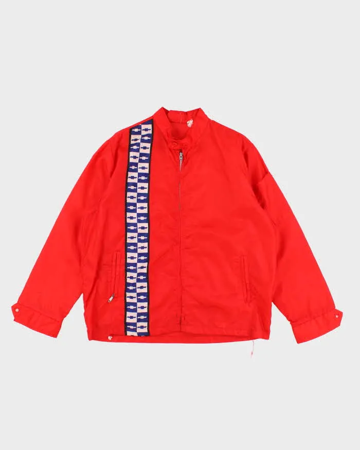 60s Vintage Men's Red Chevrolet Racing Jacket - M