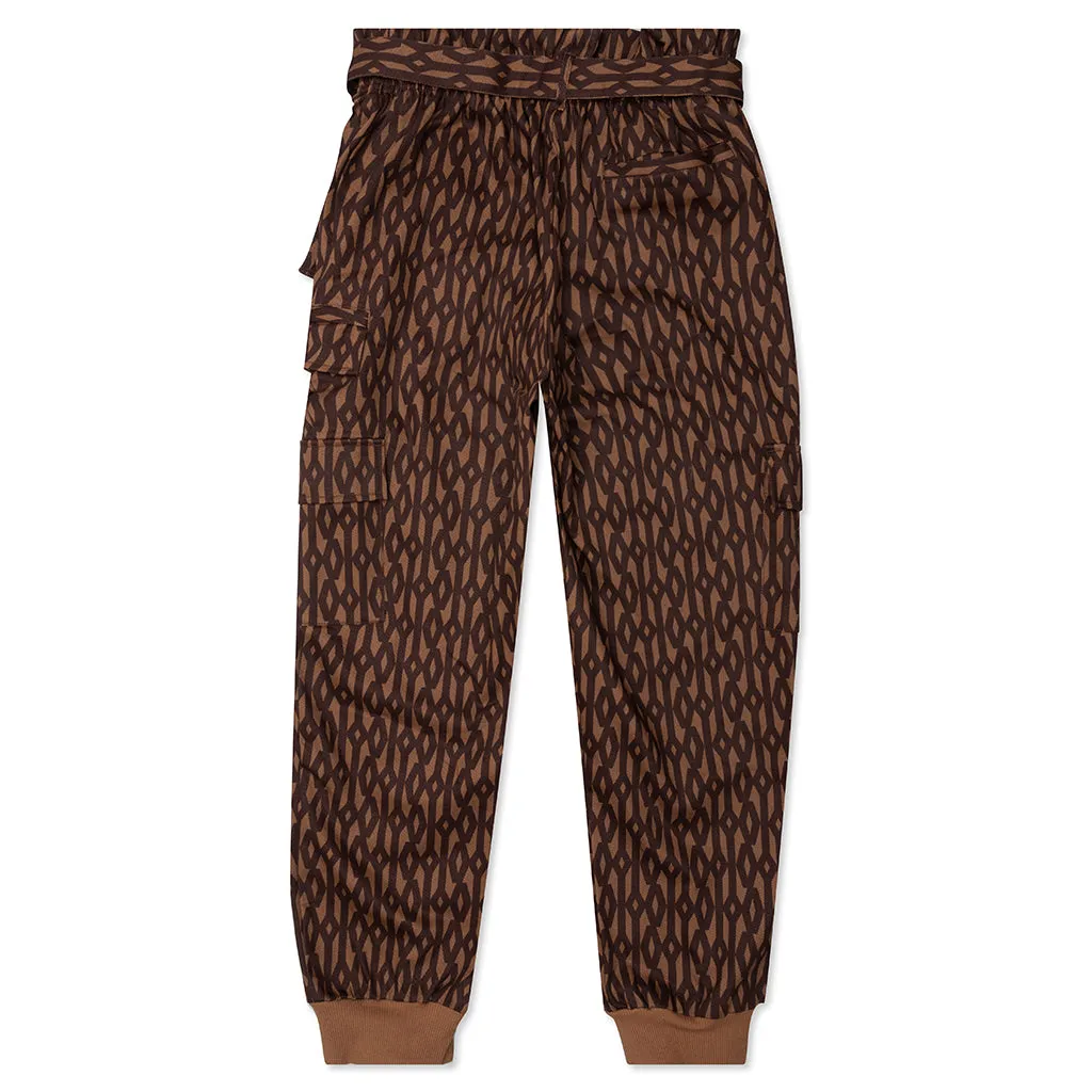 Adidas Originals x Ivy Park Monogram Zipper Pant - Wild Brown/Night Red