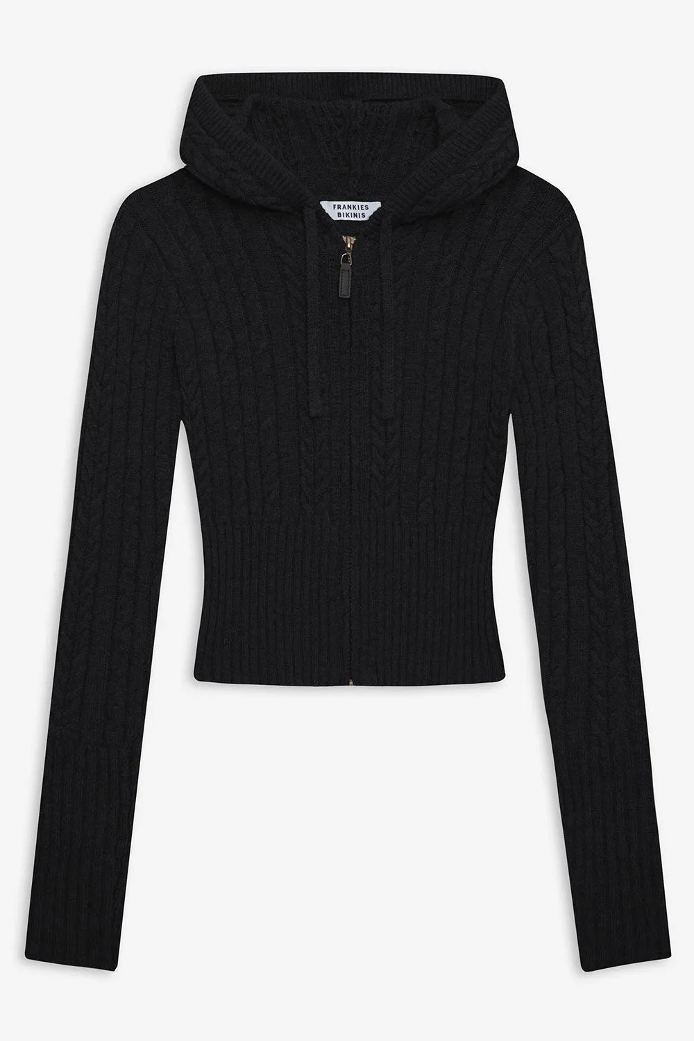 Aimee Cable Cloud Knit Hoodie - Black