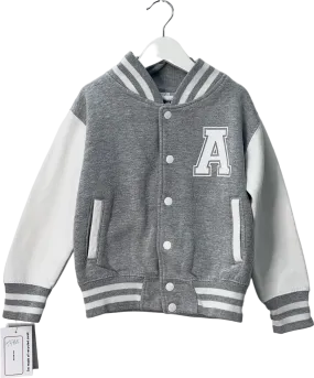 awdis Kids Grey Varsity Jacket 4 Years