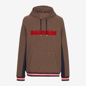 Balmain Mini Monogram Jacquard Hoodie