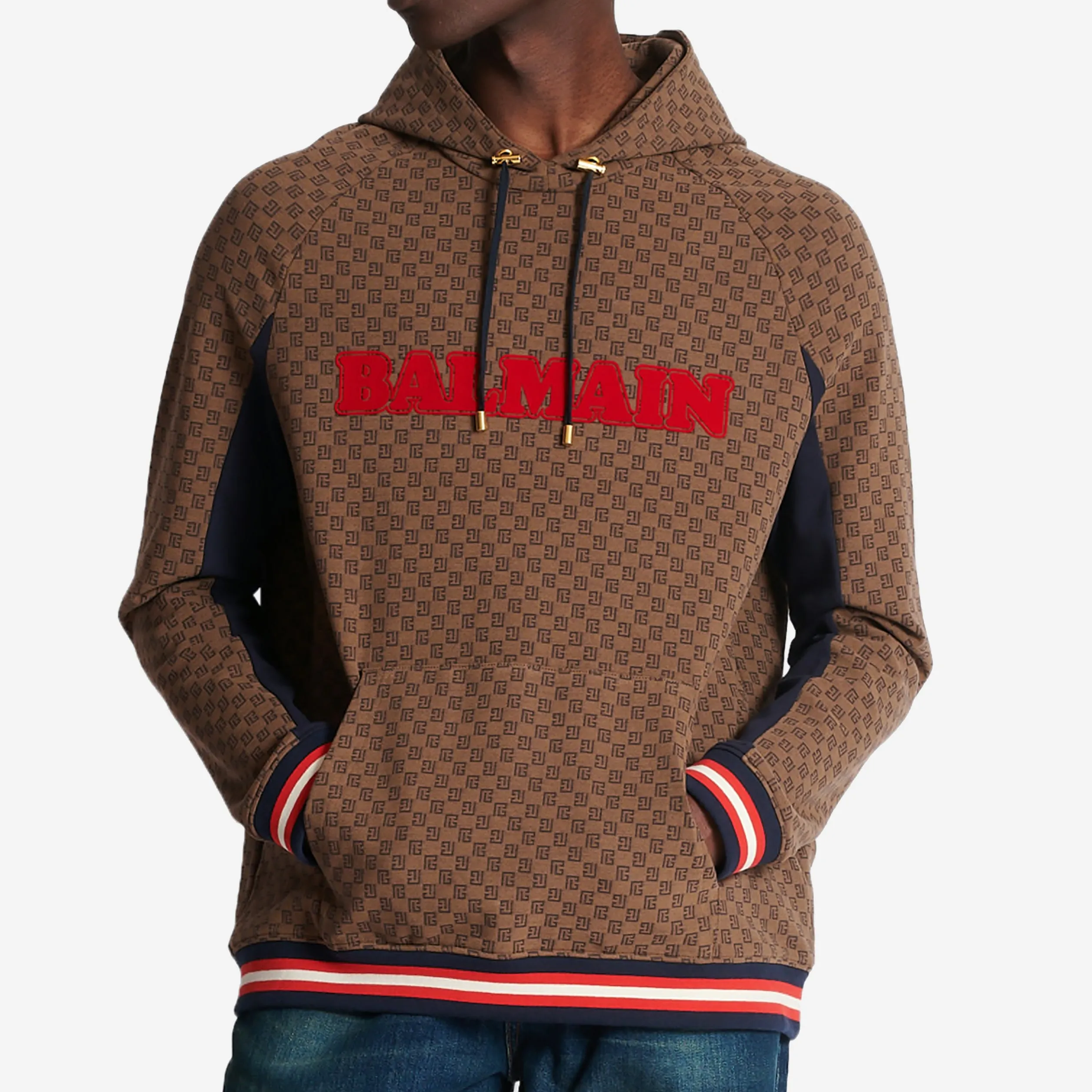 Balmain Mini Monogram Jacquard Hoodie