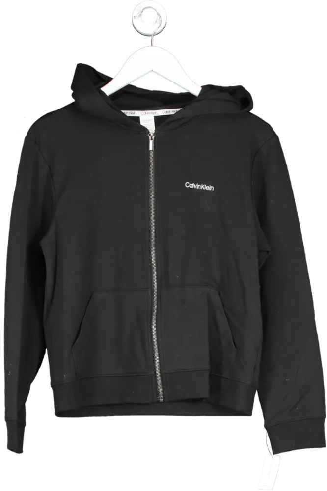 Calvin Klein Black Modern Cotton Lounge Zip Up Hoodie BNWT UK XS