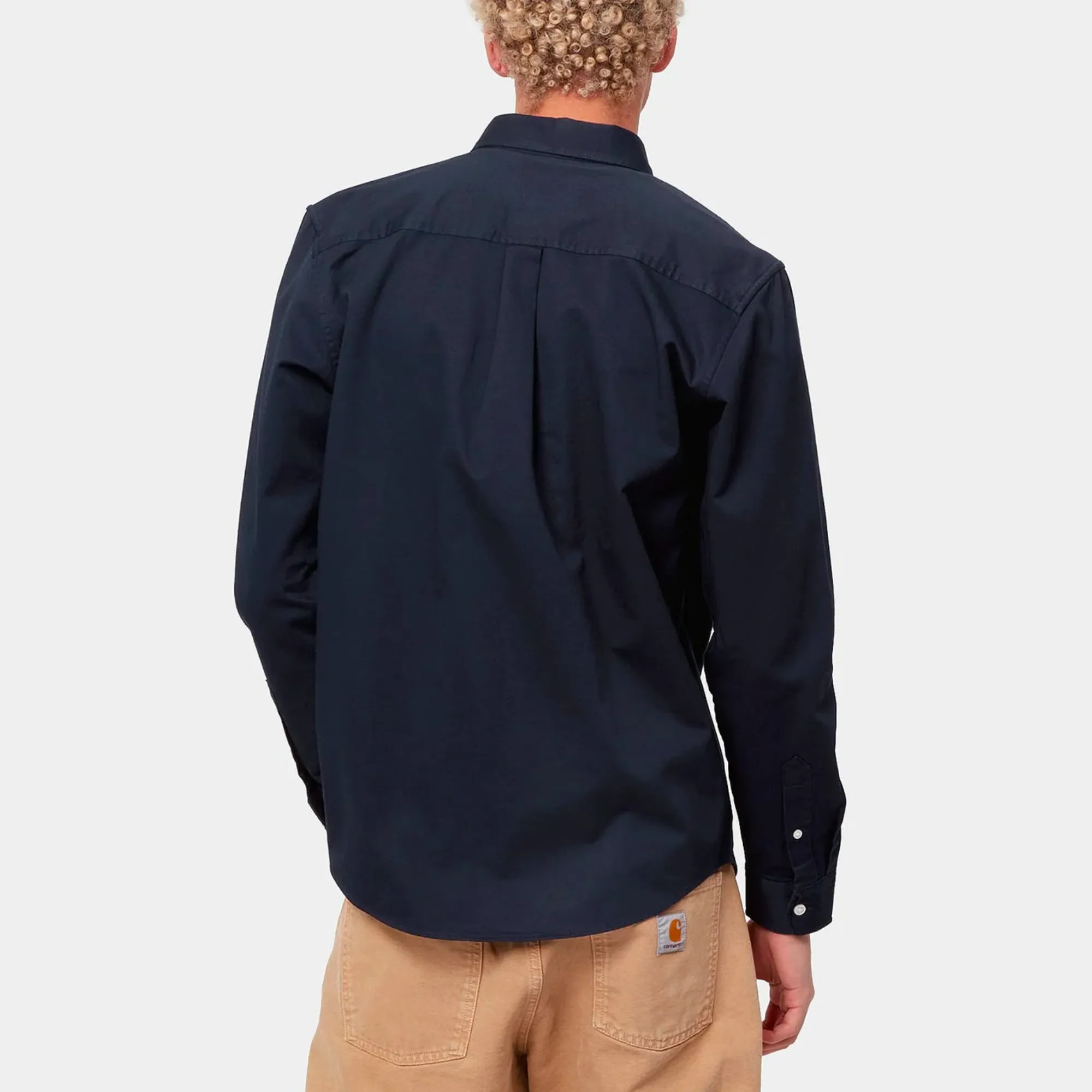 Carhartt WIP Madison L/S Shirt Dark Navy/White