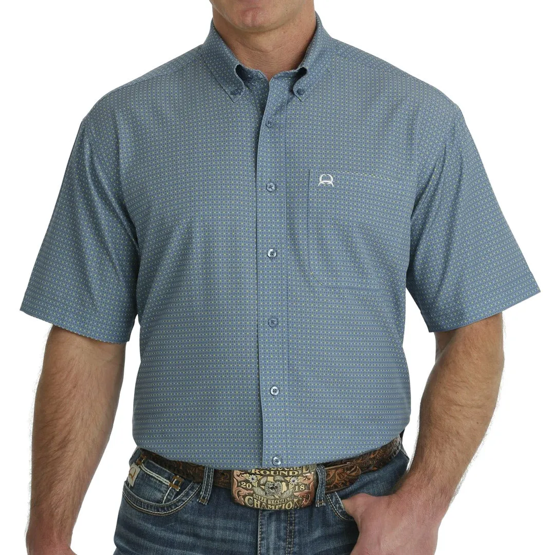 Cinch Men's ArenaFlex Short Sleeve Button-Down Shirt In Blue