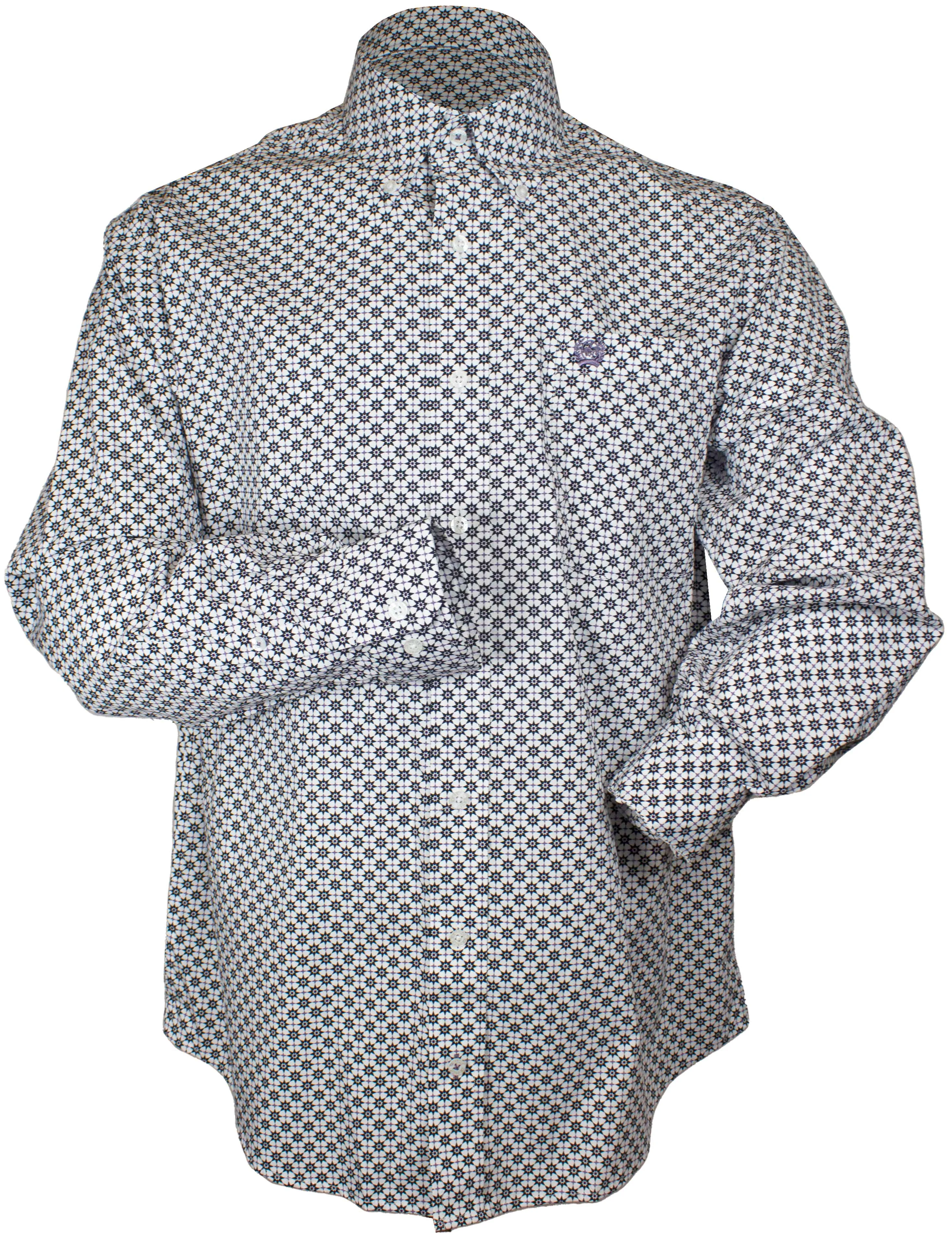 Cinch Men's Geometric Sun Print Button-Down Shirt