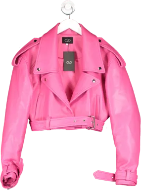 CLO Pink Rebelle Short Bomber Jacket Uk 6-8 UK 8