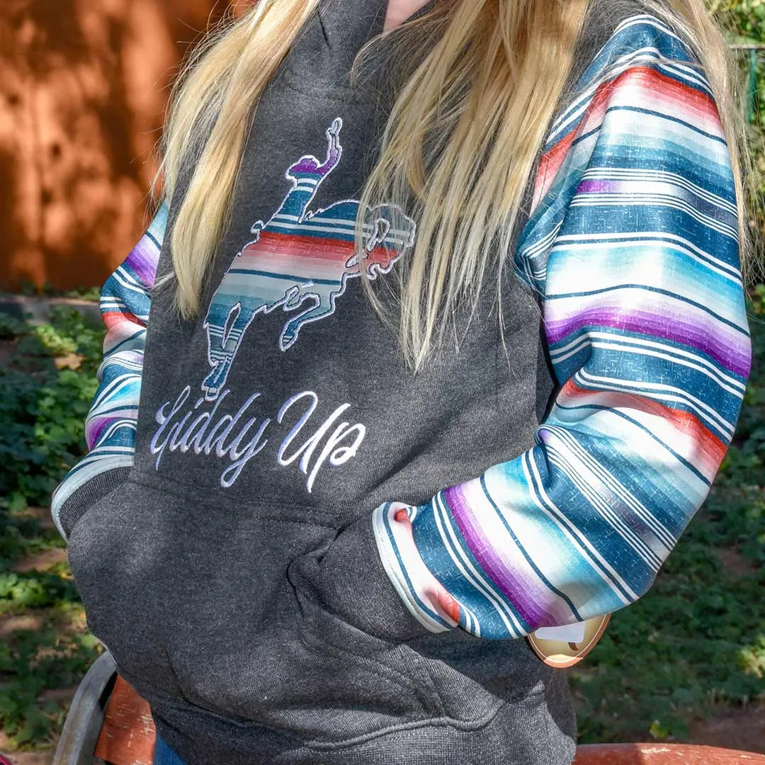 Cowgirl Hardware Girls' Serape Sleeve Hoodie