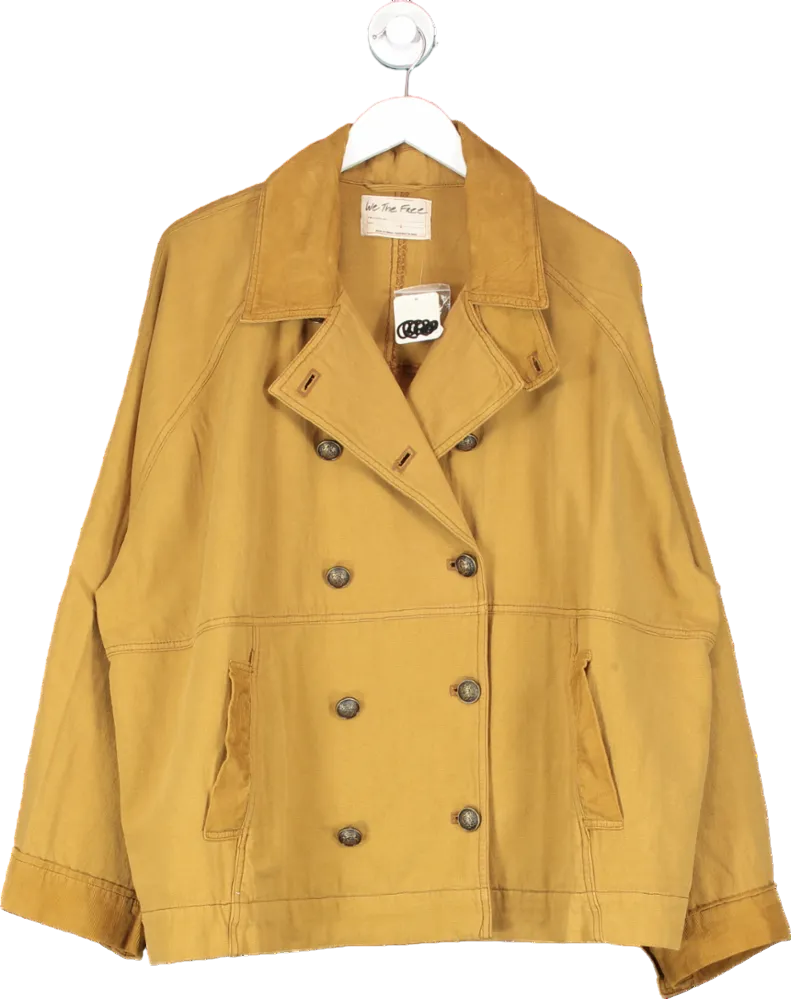 Free People Beige Viva Surplus Jacket In Honey UK L