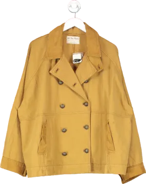 Free People Beige Viva Surplus Jacket In Honey UK L