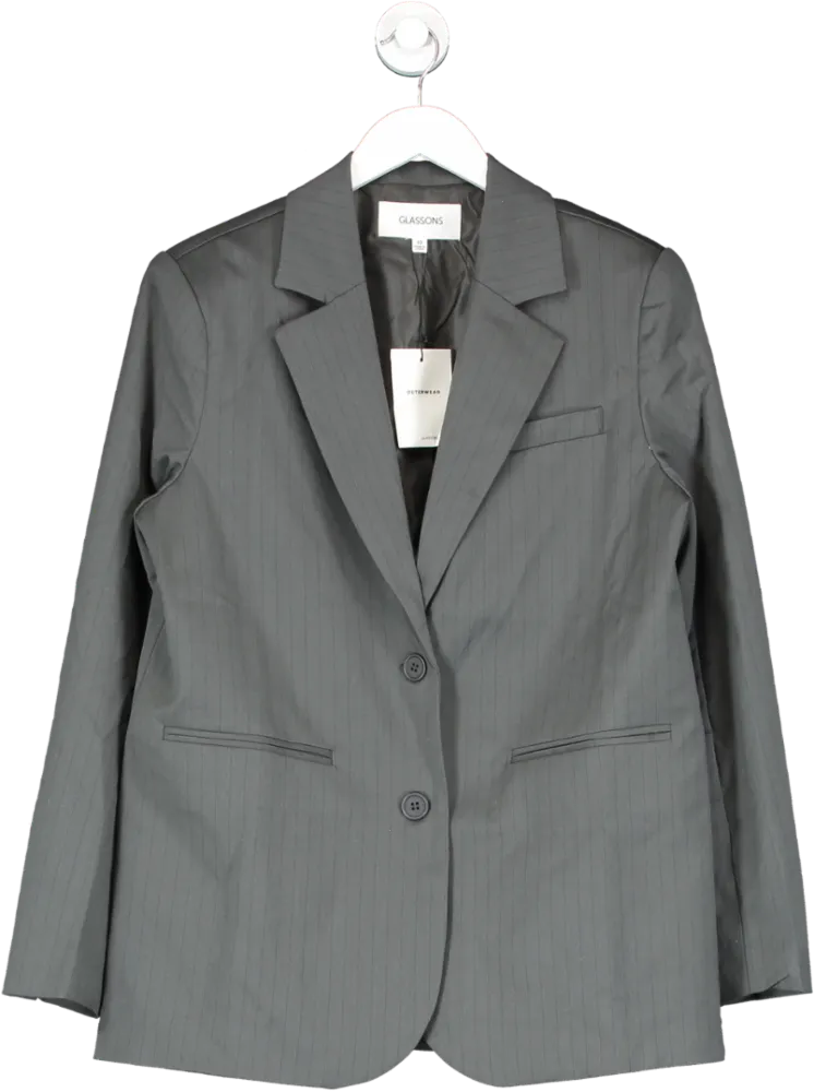 Glassons Grey Oxford Pinstripe Jacket UK 10