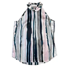 Go Sleeveless Scuba Printed Blouse (Mist Stripe)