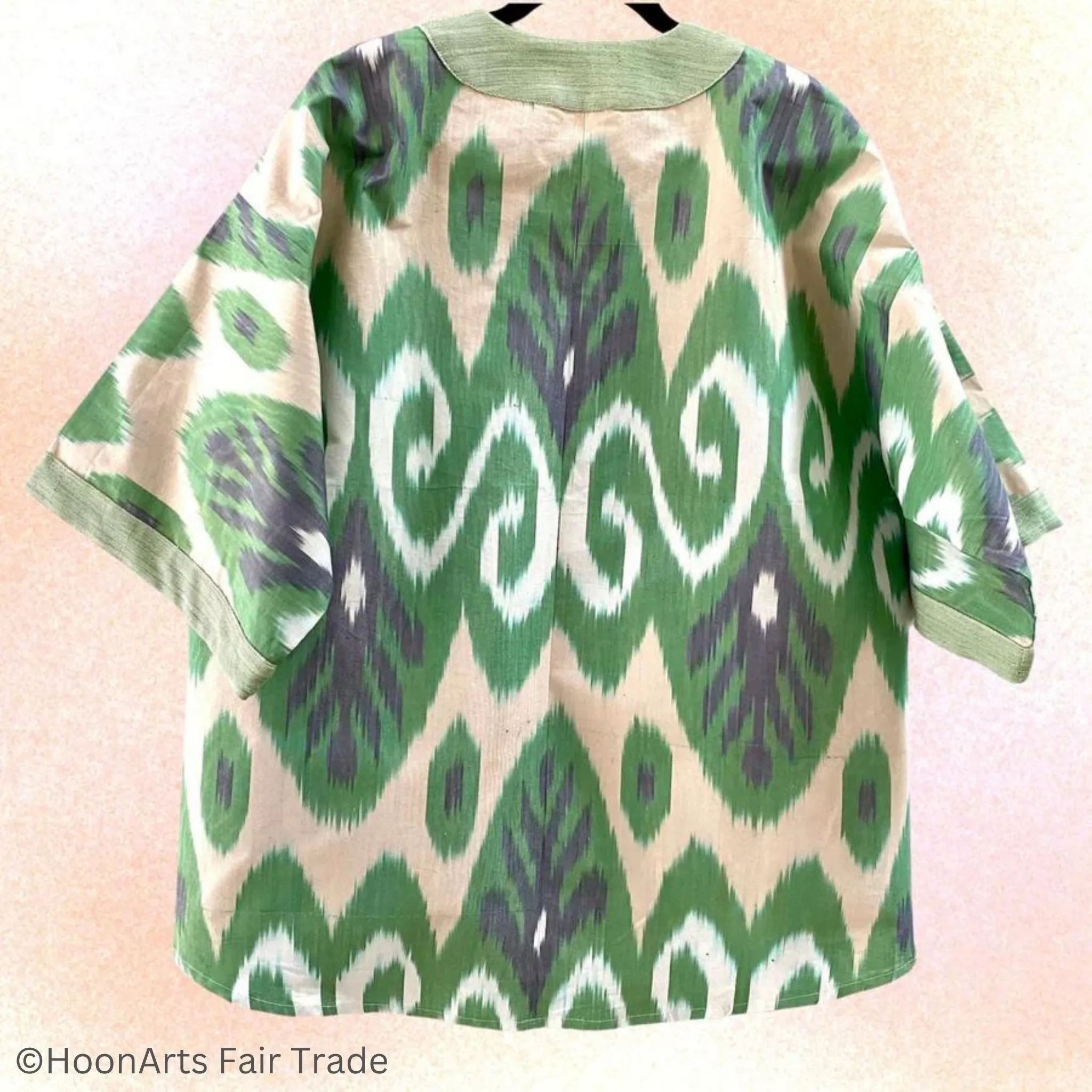 Green Embroidered Ikat Jacket