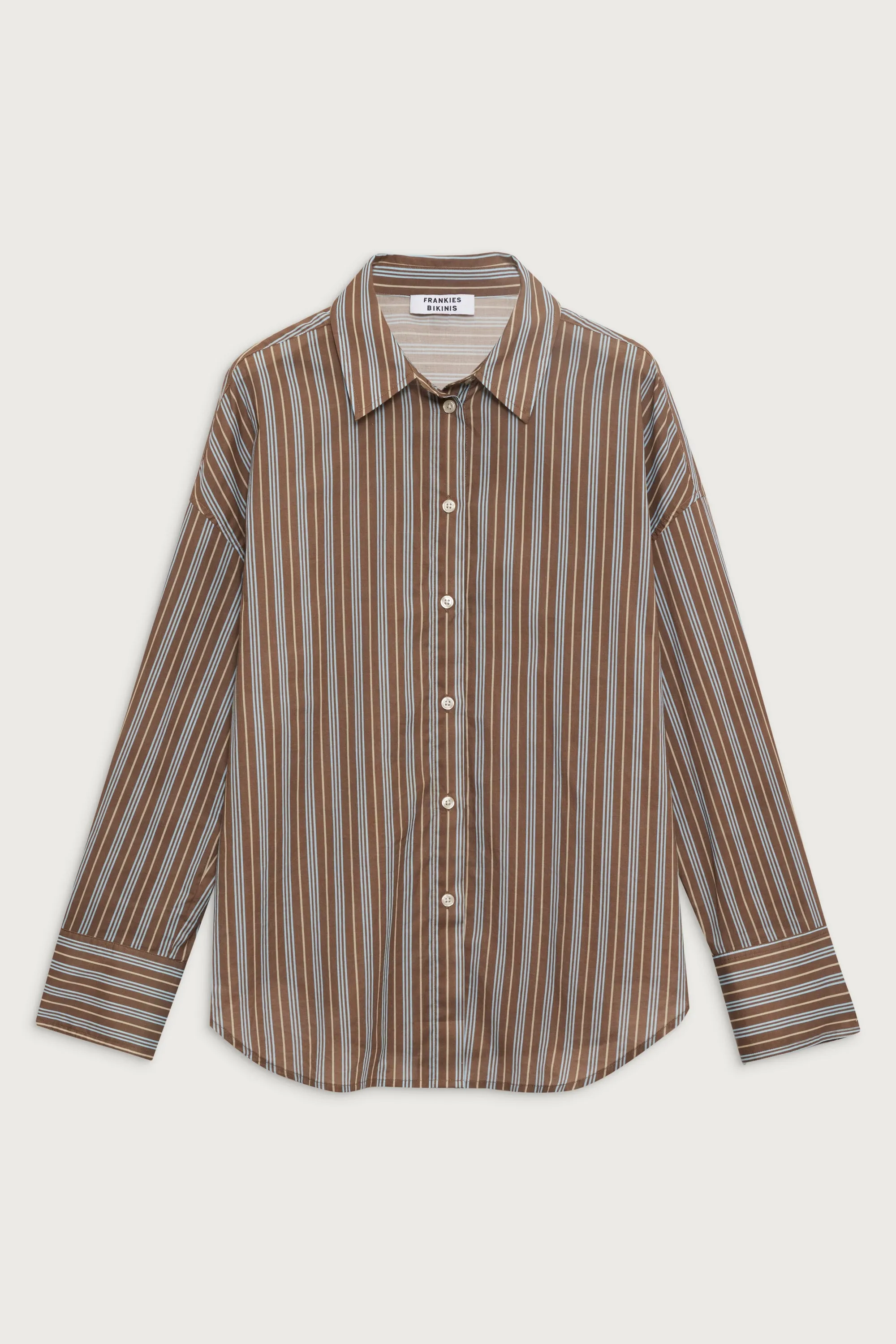 Griffin Striped Button Up Shirt - Ocean Stone