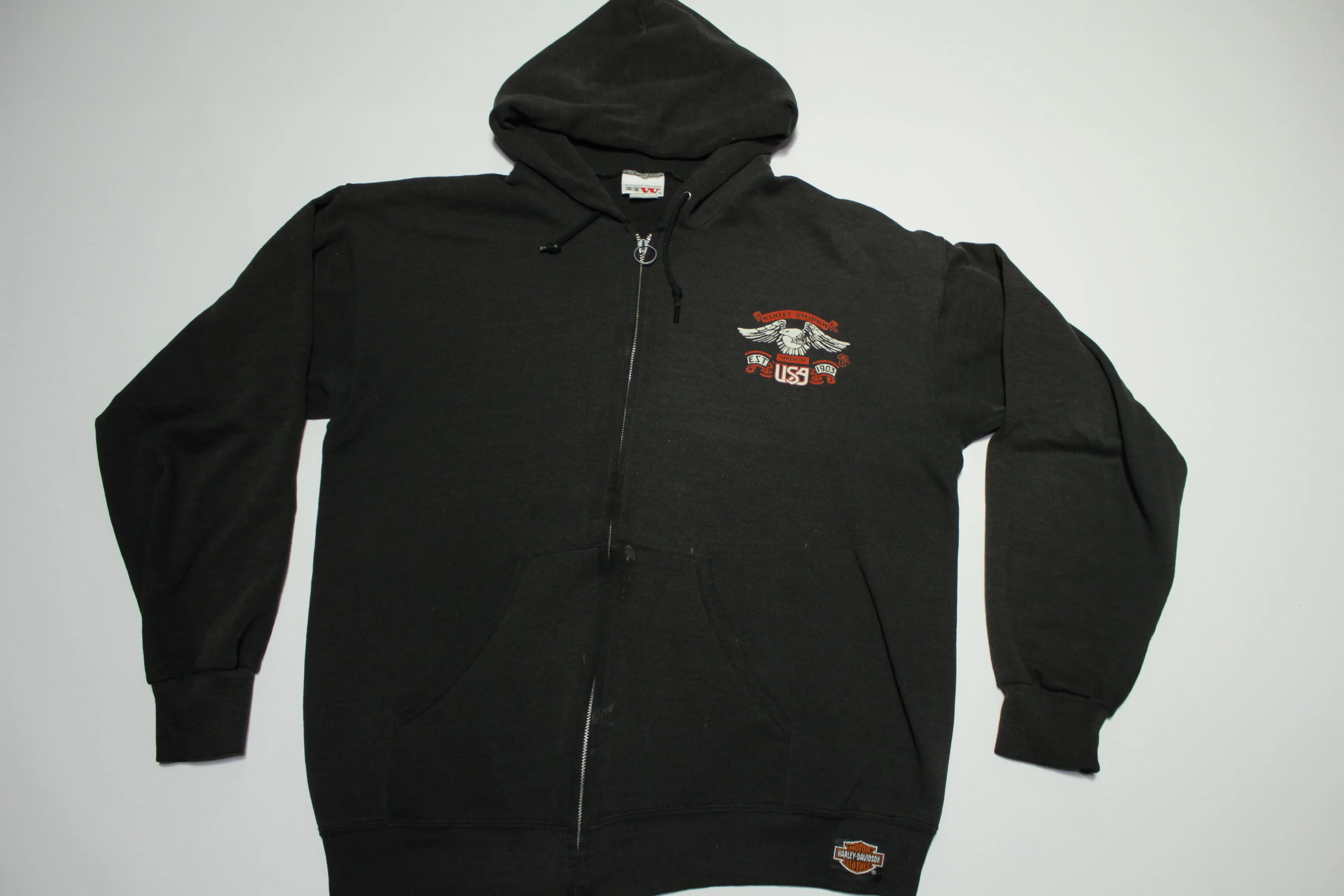 Harley Davidson HD Los Angeles Vintage 1982 Harbor City Cali 80's Hoodie Sweatshirt