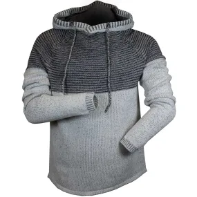 Hedge Men's Colour Blocked Rib Knit Hoodie