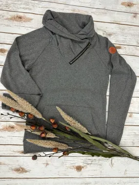 IN STOCK Classic Zoey ZipCowl Sweatshirt - Charcoal