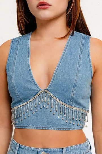 Kacey Rhinestone Top