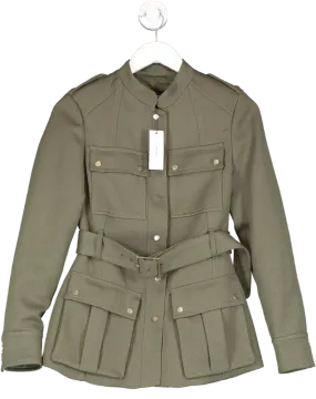 Karen Millen Green Relaxed Tailored Belted Utility Pocket Jacket UK 6