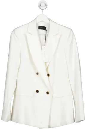 Karen Millen White Relaxed Tailored Double Breasted Jacket UK 10