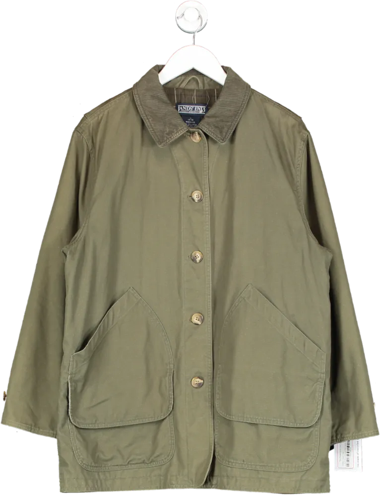 Landsend Green Water Repellant Waxed Cotton Jacket UK L