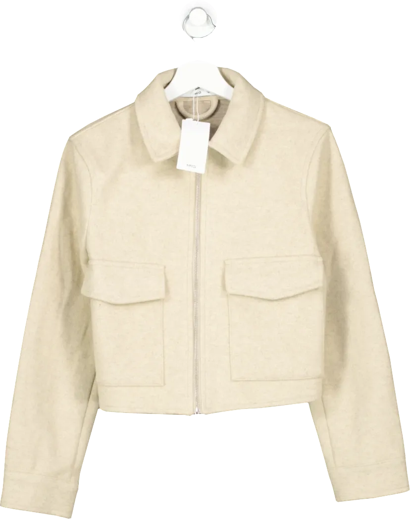 MANGO Beige Cropped Jacket UK S