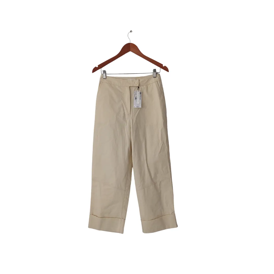 Mango Ecru Cotton Pants | Brand New |