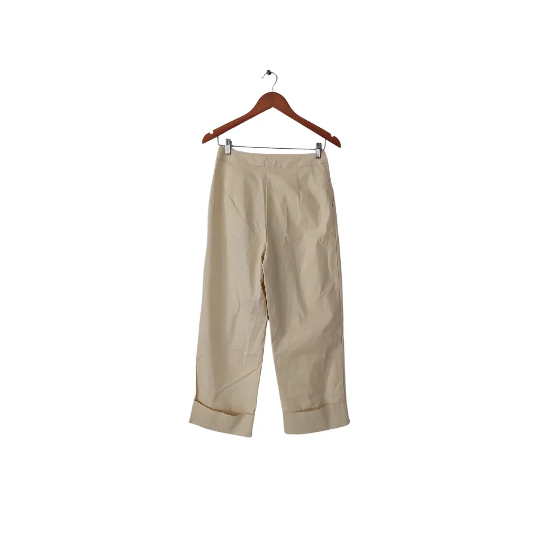 Mango Ecru Cotton Pants | Brand New |