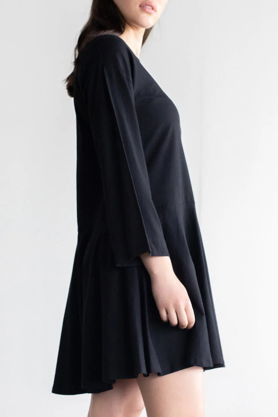 Margin Shift Black LS Dress