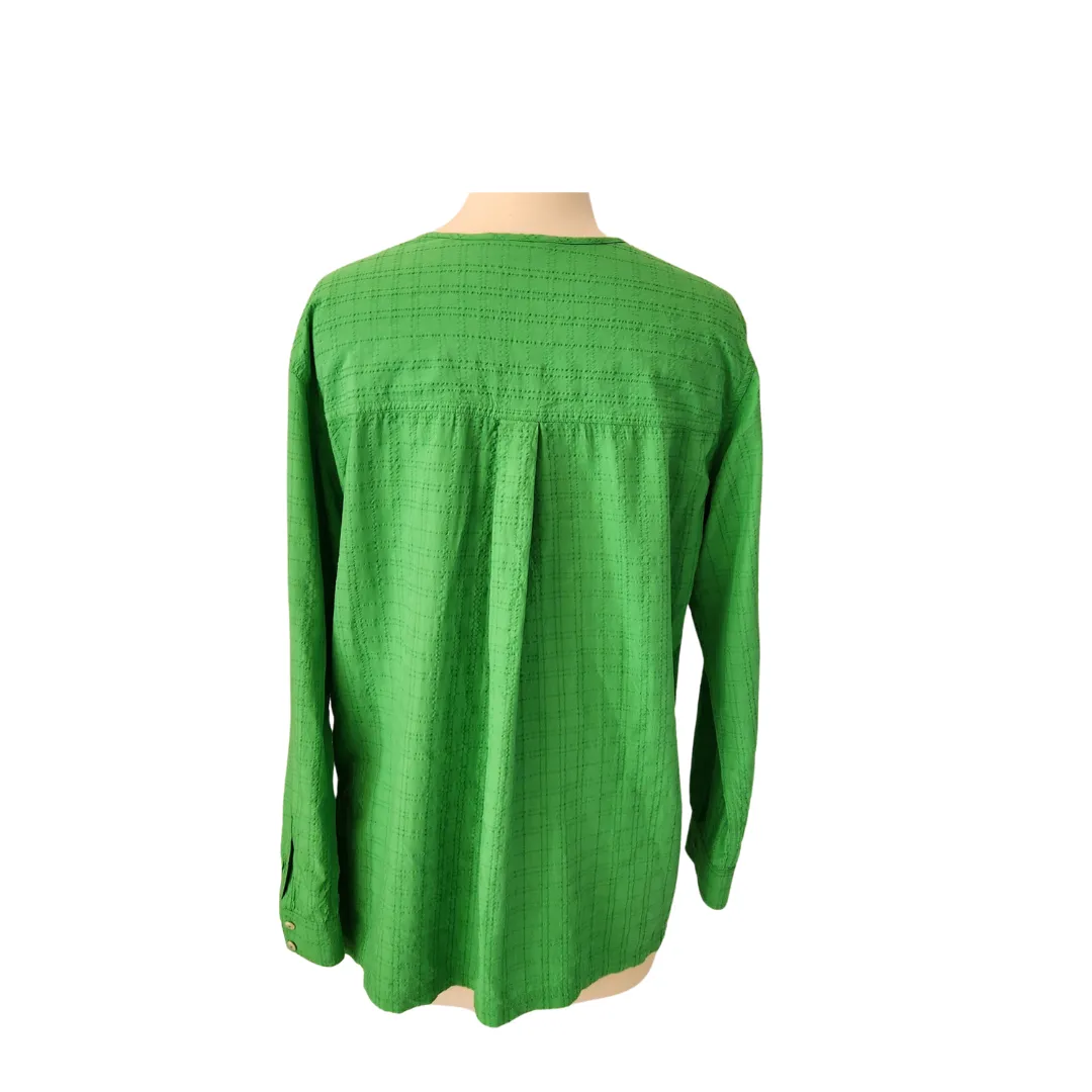 Marks & Spencer Green Button-down Front-tie Blouse | Gently Used |