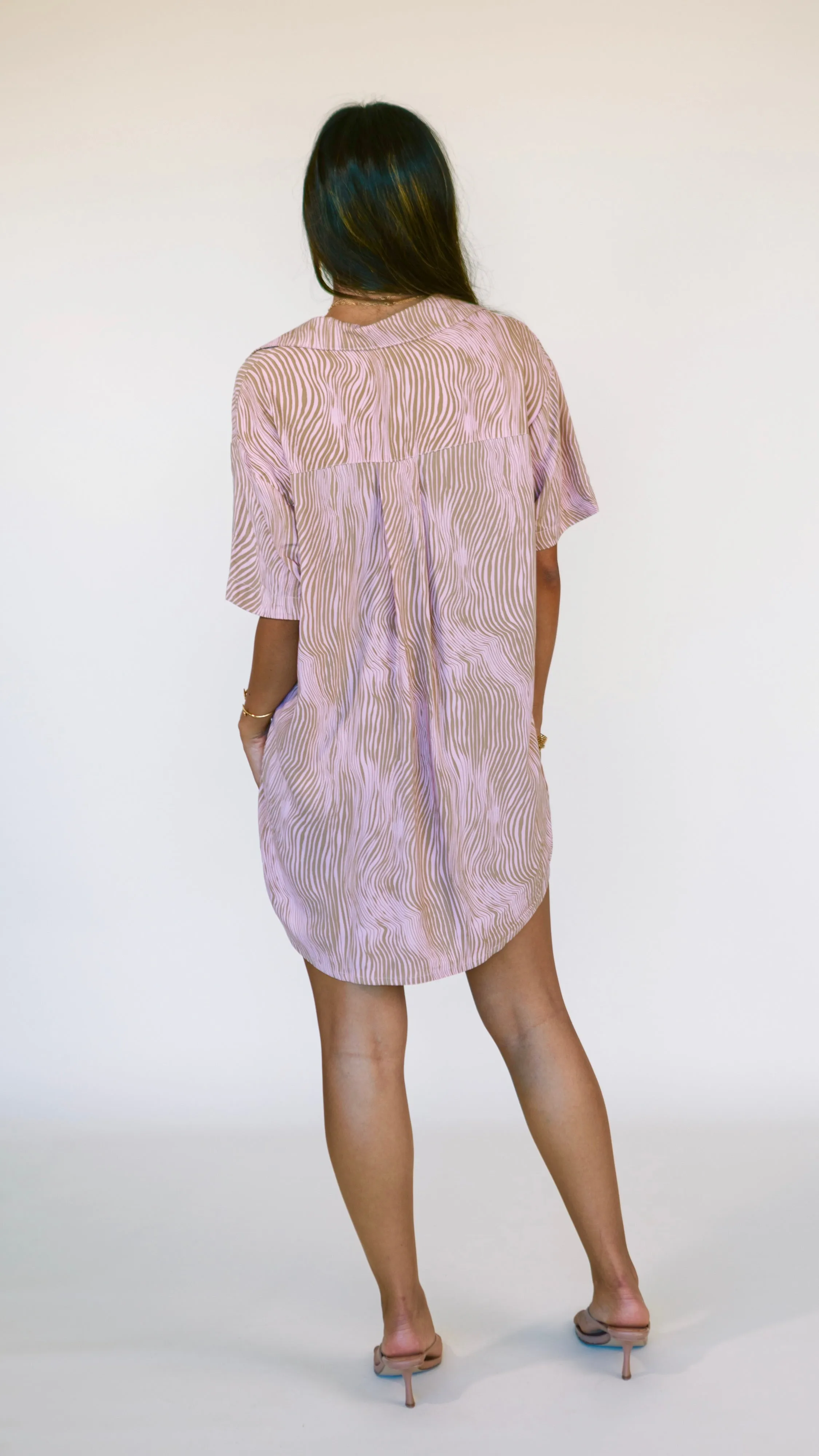 Maui Shirt Dress / Wavy Blush