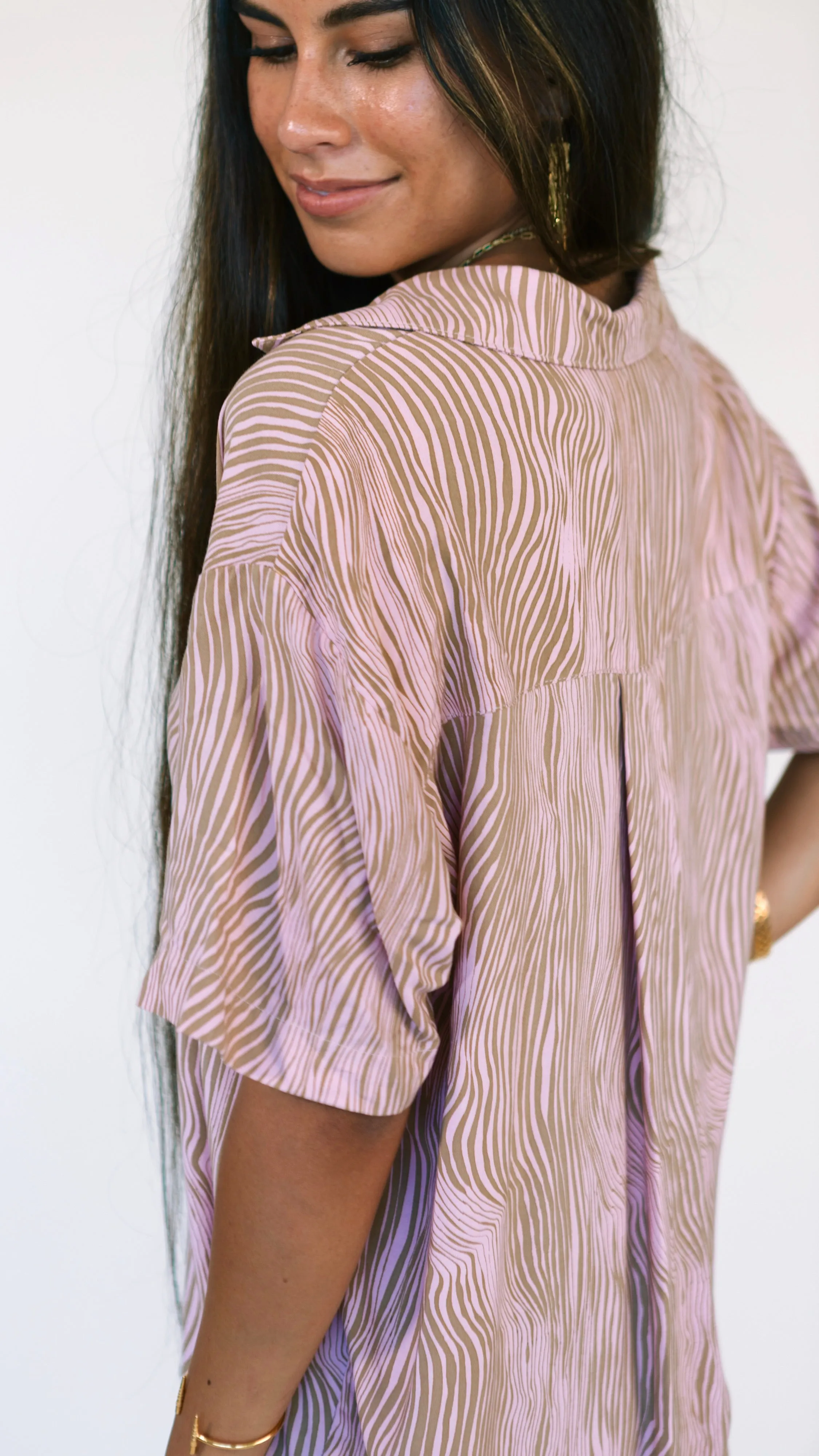 Maui Shirt Dress / Wavy Blush