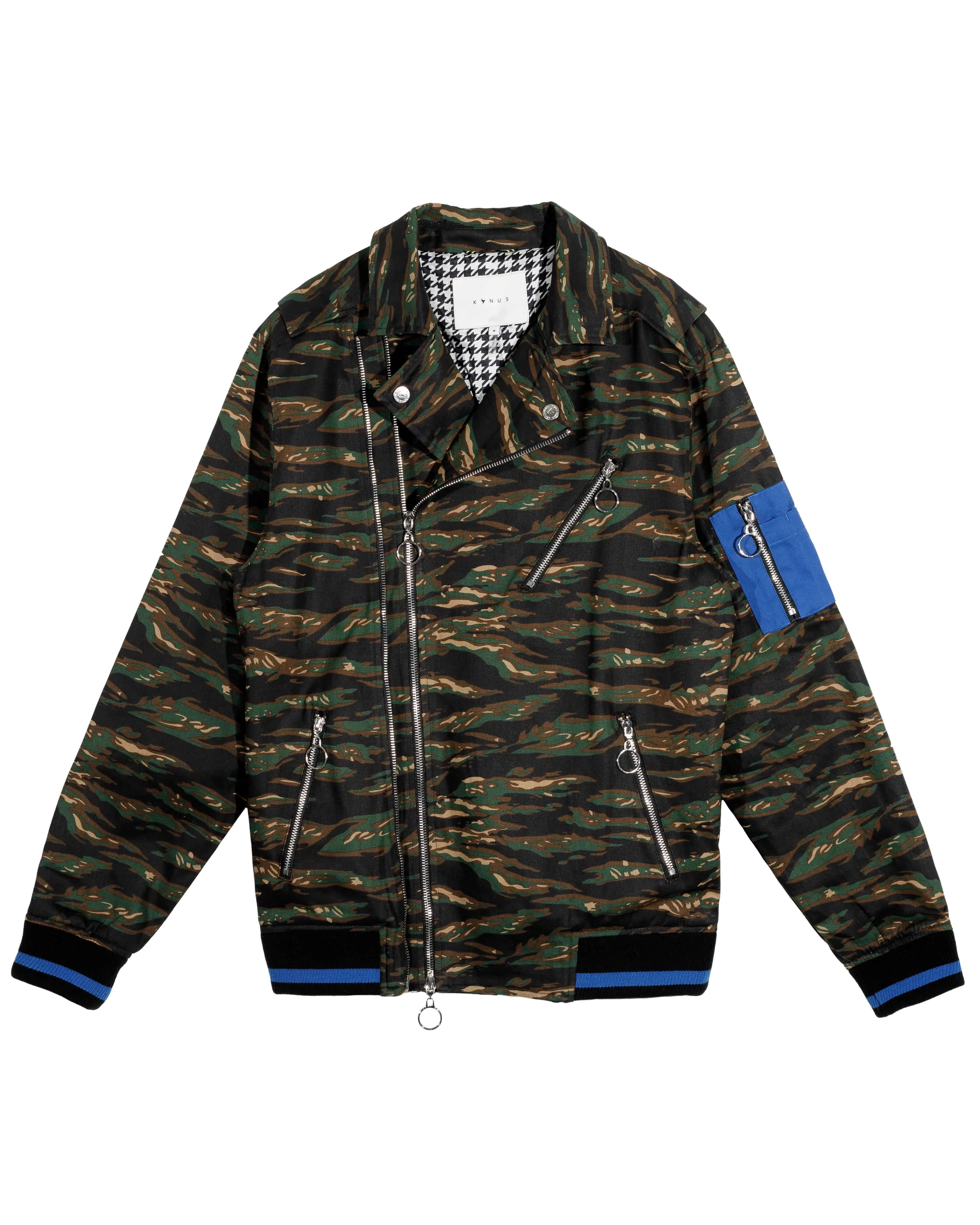 Men's Lyle Camo Moto Jacket In Brown Camo