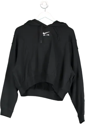 Nike Black Swoosh Oversized Cropped Hoodie UK L