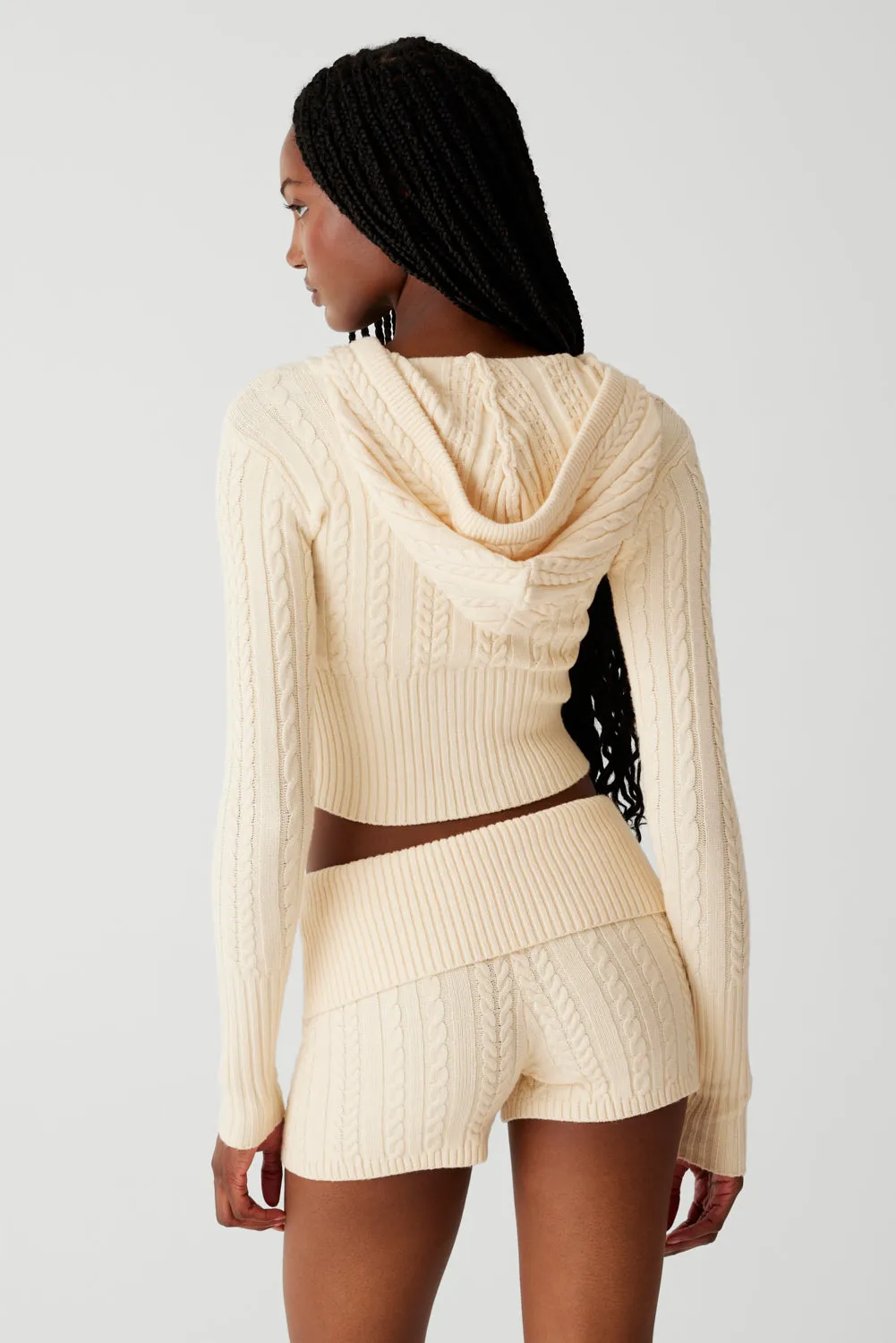 Nolan Cable Cloud Knit Mini Short - French Vanilla