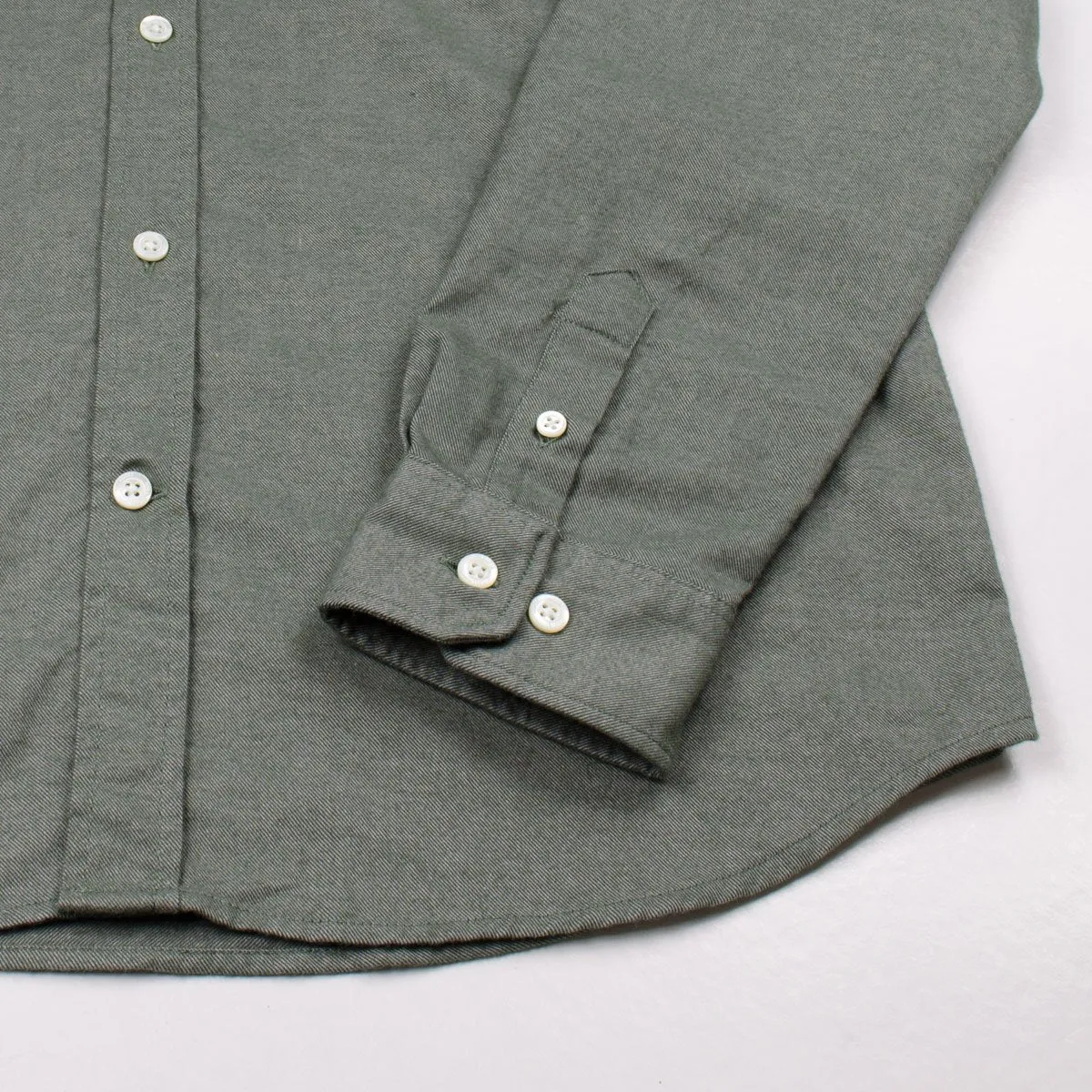 Norse Projects - Anton Brushed Flannel Shirt - Sitka Green