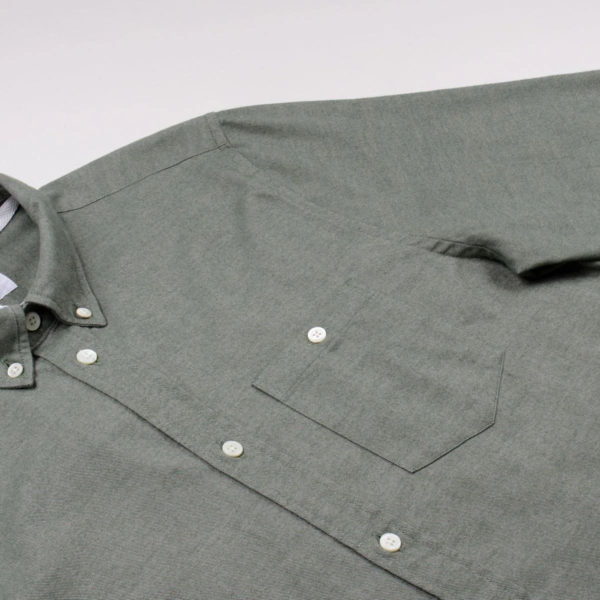 Norse Projects - Anton Brushed Flannel Shirt - Sitka Green