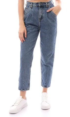 O168785 Standard Blue Solid Trend Slouchy Jeans