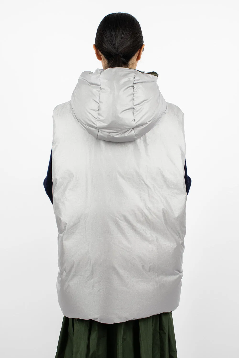 Ozark Reversible Gilet Silver/Khaki