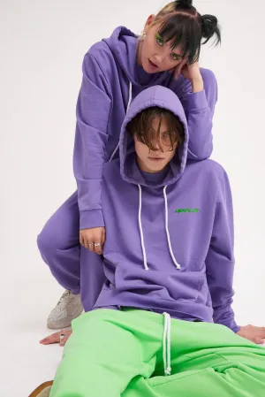 Parallel Purple Embroidered Hoodie