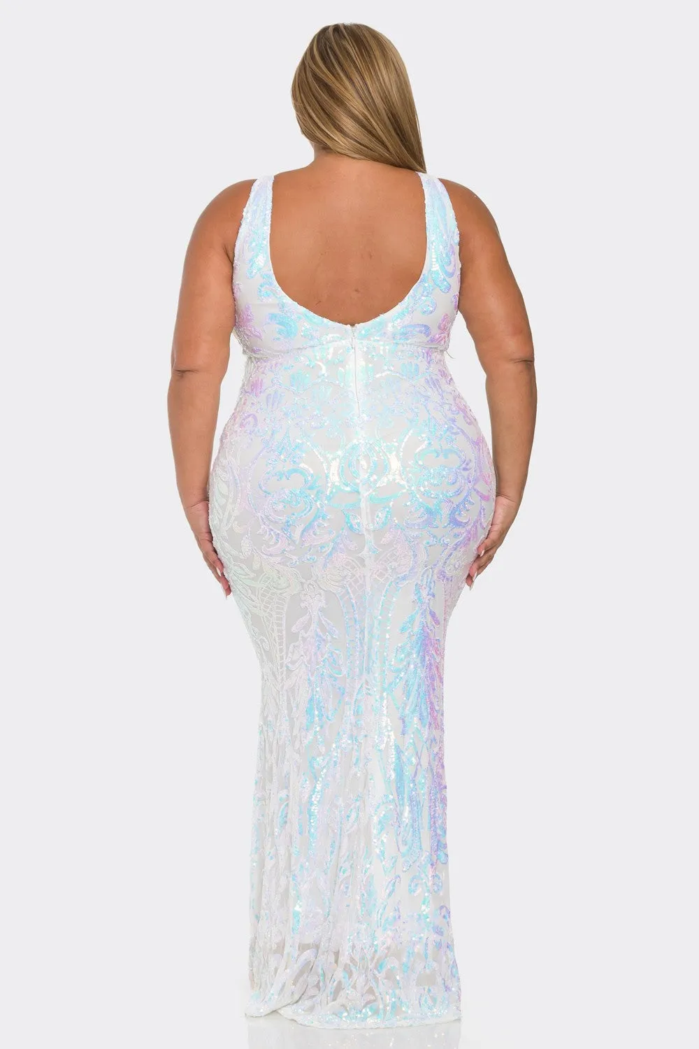 PLUS SIZE SEQUIN MERMAID MAXI DRESS